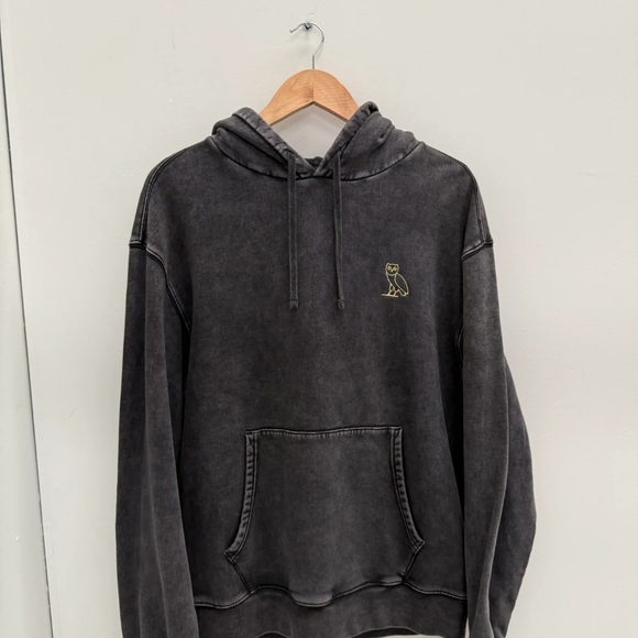Ovo Mens Owl Black Hoodie . - Picture 4 of 6